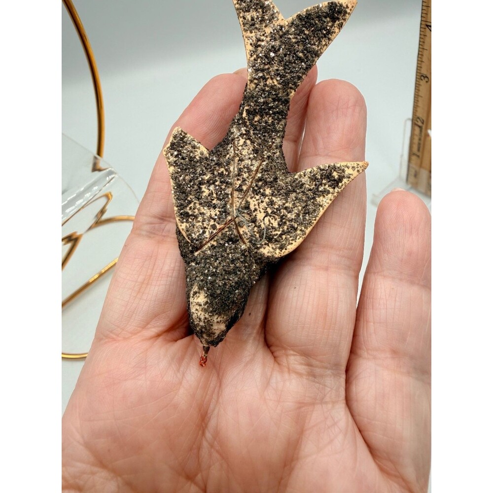 Very Vintage Mica Glitter Cardboard Bird Ornaments - Set of 2 Christmas Holiday - Picture 11 of 15